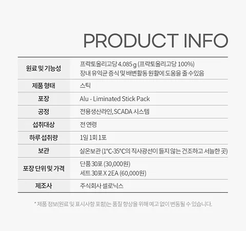 유산균 먹이. 식이섬유 섭취가 부족한 대상에게 추천 프리바이오틱스 100% 프락토올리고당 쎌티아이 FOS