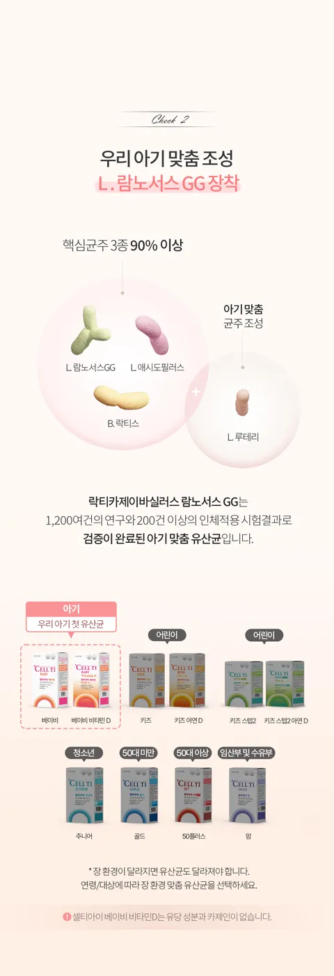 핵심균주 3종 90% 이상. L.GG유산균. 엘지지유산균 우리 아이 셀티아이 베이비 유산균 프로바이오틱스 맞춤 유산균 추천